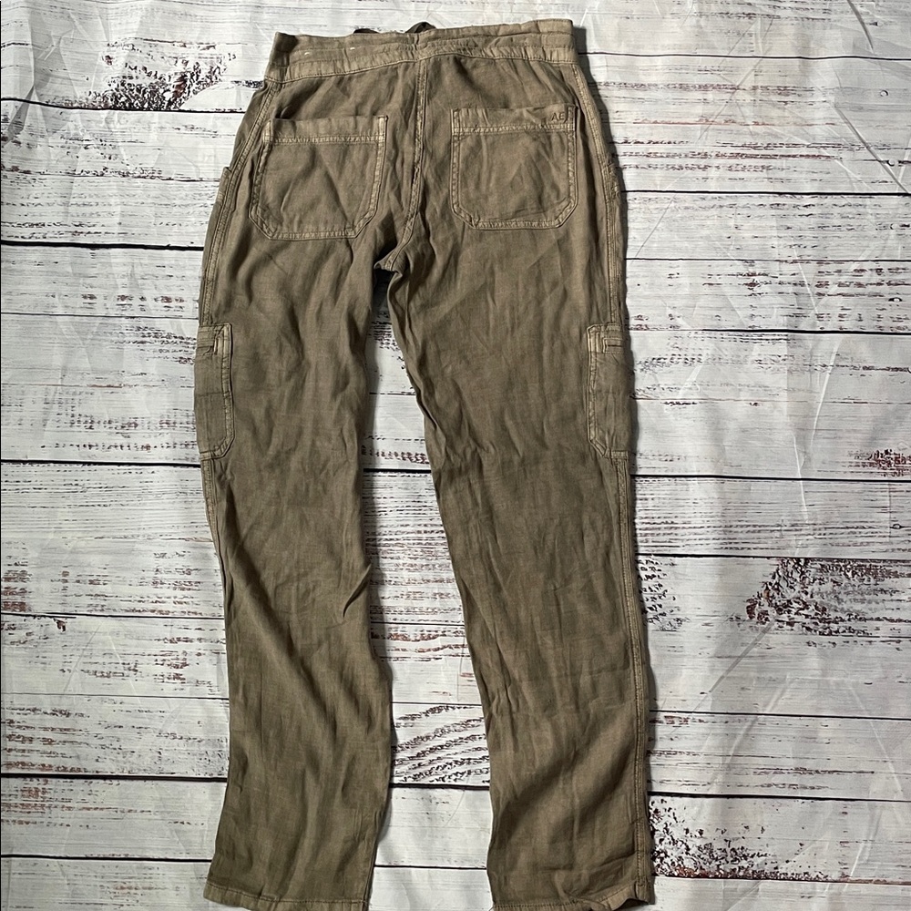 American Eagle Outfitters Linen Cargo Pants - Olive - Picture 2 of 7